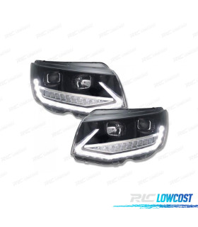 FARI PER VOLKSWAGEN VW T6 15-19 DRL CON FRECCIA LED DINAMICA NERO PIANO