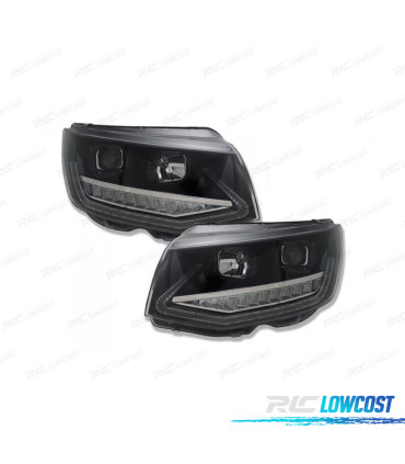 FARI PER VOLKSWAGEN VW T6 15-19 DRL CON FRECCIA LED DINAMICA NERO PIANO