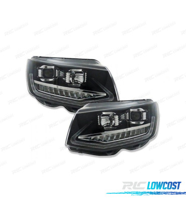 FARI PER VOLKSWAGEN VW T6 15-19 DRL NERI CON FRECCIA LED DINAMICA