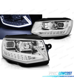 FARI VOLKSWAGEN VW T6 15-19 TRU DRL CROMATI CON FRECCIA LED