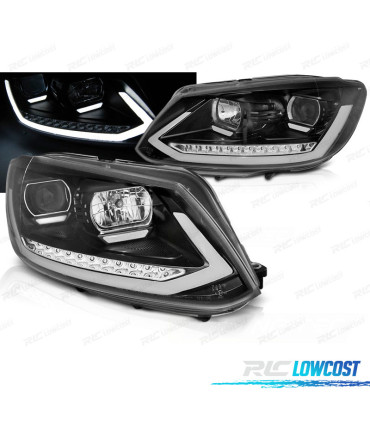 FARI PER VOLKSWAGEN VW TOURAN II 10-15 NERI TRU DRL CON FRECCIA DINAMICA A LED