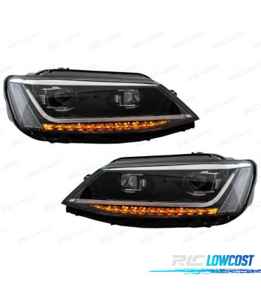 FARI PER VOLKSWAGEN VW JETTA MK6 11-17 DRL FRECCE LED DINAMICHE