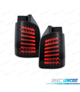 FANALI POSTERIORI CARDNA PER VOLKSWAGEN VW T5 03-09 2P LIGHT BAR DINAMIC NERO AFFUMICATO