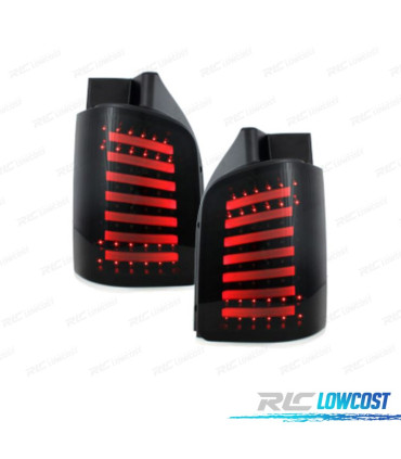 FANALI POSTERIORI CARDNA PER VOLKSWAGEN VW T5 03-09 2P LIGHT BAR DINAMIC NERO AFFUMICATO