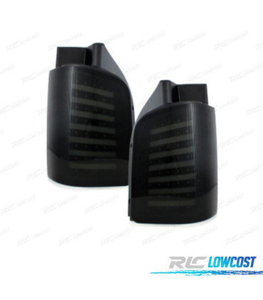 FANALI POSTERIORI CARDNA PER VOLKSWAGEN VW T5 03-09 2P LIGHT BAR DINAMIC NERO AFFUMICATO