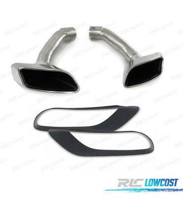 TERMINALI SCARICO BMW X6 E71 08-14 LOOK M CROMATO + MODANATURE POSTERIORI