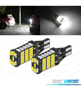 2 LAMPADE LED T15 W16W LUCE BIANCA