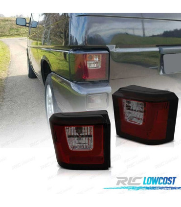 FANALI A LED PER VOLKSWAGEN VW T4 90-03 ROSSO FUMÉ A LED BAR