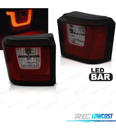 FANALI A LED PER VOLKSWAGEN VW T4 90-03 ROSSO FUMÉ A LED BAR