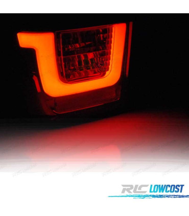 FANALI A LED VOLKSWAGEN VW T4 90-03 ROSSO FUMÉ A LED BAR