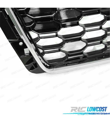 GRIGLIA PER AUDI A4 B9 15-19 LOOK RS4 PDC CROMATO NERO