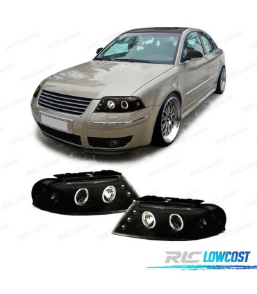 FARI PER VOLKSWAGEN VW PASSAT 3BG 00-05 ANGEL EYES NERO