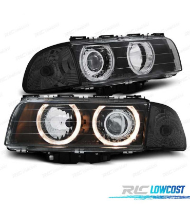 FARI BMW SERIE 7 E38 94-98 ANGEL EYES HALOGENO FONDO NERO