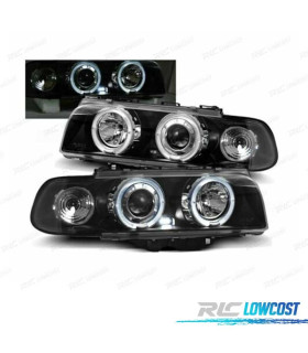 FARI PER BMW SERIE 7 E38 94-98 ANGEL EYES SFONDO NERO