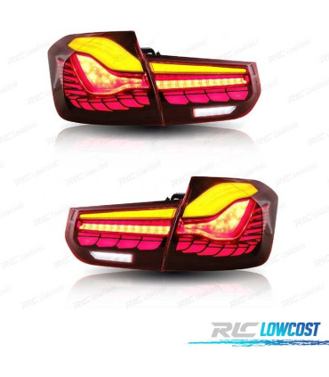 FANALI BMW F30 13-18 FULL LED LIGHT BAR OLED ROSSO