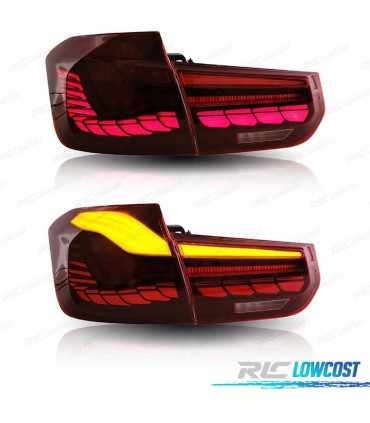 FANALI BMW F30 13-18 FULL LED LIGHT BAR OLED ROSSO