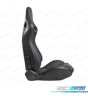 SEDILE SPORTIVO SEMI BAQUET STILE RS PELLE NERA