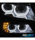 FARI XENON AFS ANGEL EYES U 3D LED PER BMW E90 E91 08-12 CON FINITURA CROMATA