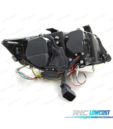 FARI XENON AFS ANGEL EYES U 3D LED PER BMW E90 E91 08-12 CON FINITURA CROMATA