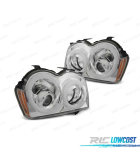FARI JEEP GRAND CHEROKEE 05-08 LUCE DIURNA A LED CROMATO