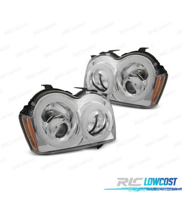 FARI JEEP GRAND CHEROKEE 05-08 LUCE DIURNA A LED CROMATO