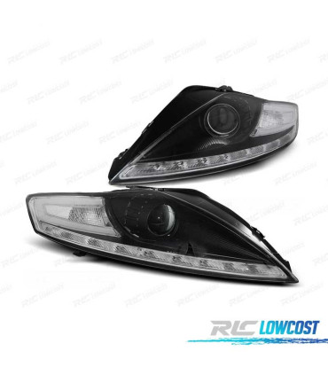 FARI PER FORD MONDEO 07-10 LUCE DIURNA A LED FONDO NERO