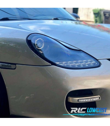 FARI PER PORSCHE BOXSTER 986 CARRERA 911 996 96-04 LUCE DIURNA A LED NERO