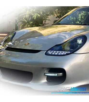 FARI PER PORSCHE BOXSTER 986 CARRERA 911 996 96-04 LUCE DIURNA A LED NERO