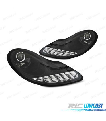 FARI PER PORSCHE BOXSTER 986 CARRERA 911 996 96-04 LUCE DIURNA A LED NERO