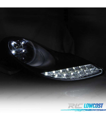 FARI PER PORSCHE BOXSTER 986 CARRERA 911 996 96-04 LUCE DIURNA A LED NERO