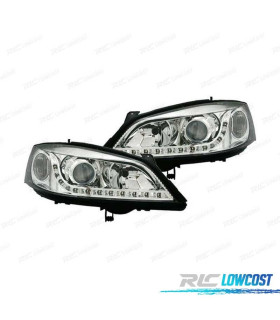 FARI PER OPEL ASTRA G 97-04 LUCE DIURNA A LED CROMATI