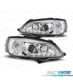 FARI PER OPEL ASTRA G 97-04 LUCE DIURNA A LED CROMATI
