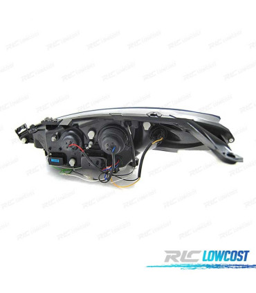 FARI PER PEUGEOT 207 06-12 LUCE DIURNA A LED CROMATO MOTORE