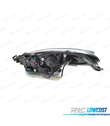 FARI PER PEUGEOT 207 06-12 LUCE DIURNA A LED NERO MOTOR