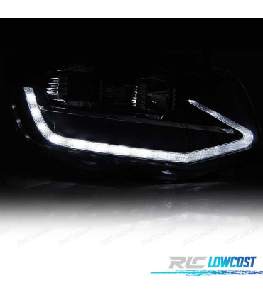 FARI PER VOLKSWAGEN VW T6 15-19 LUCE DIURNA DRL NERO DINAMICI