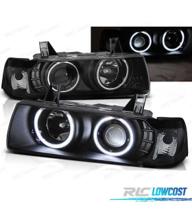 FARI PER BMW E36 90-99 CCFL OCCHI ANGEL FONDO NERO