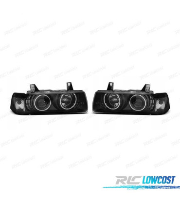 FARI PER BMW E36 90-99 CCFL OCCHI ANGEL FONDO NERO