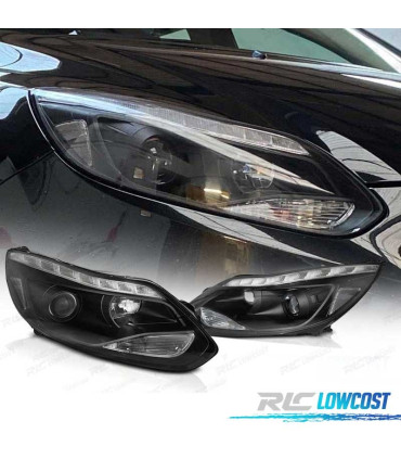 FARI FORD FOCUS MK3 11-14 LUCE DIURNA A LED NERI