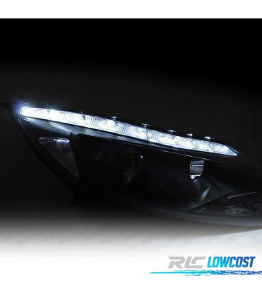 FARI FORD FOCUS MK3 11-14 LUCE DIURNA A LED NERI