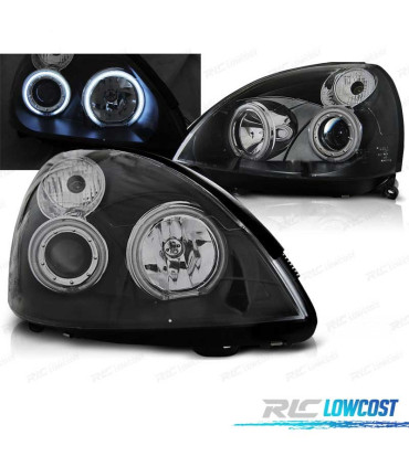 FARI PER RENAULT CLIO 01-05 ANGEL EYES CCFL FONDO NERO