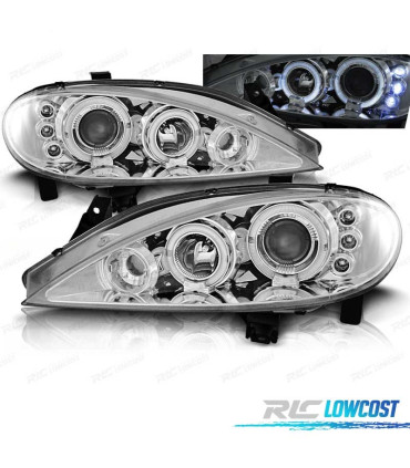 FARI PER RENAULT MEGANE 99-02 ANGEL EYES FONDO CROMATO