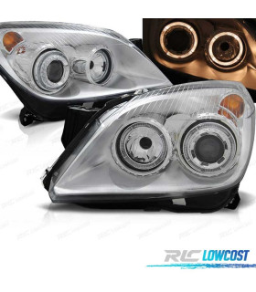 FARI PER OPEL ASTRA H 04-09 ANGEL EYES FONDO CROMATO