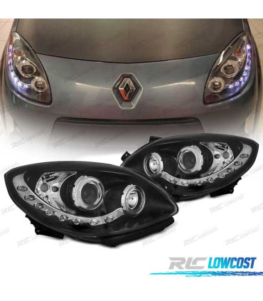 FARI PER RENAULT TWINGO 07-11 LUCE DIURNA LED NERO