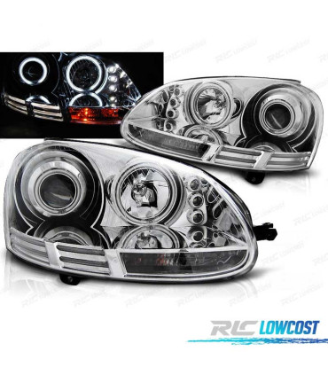 FARI VOLKSWAGEN VW GOLF 5 03-09 ANGEL EYES CCFL CROMATO