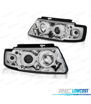 FARI VOLKSWAGEN VW PASSAT B5 3B 96-00 ANGEL EYES CCFL CROMATO