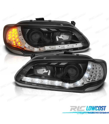 FARI RENAULT MEGANE SCENIC 96-99 LUCE DIURNA A LED FONDO NERO