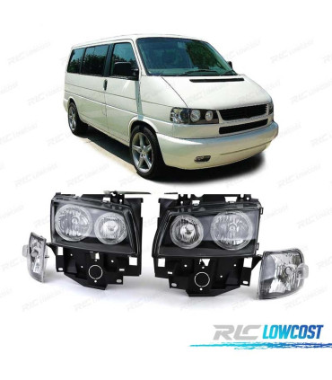 FARI VOLKSWAGEN VW T4 CARAVELLE MULTIVAN 97-03 ANGEL EYES FONDO NERO