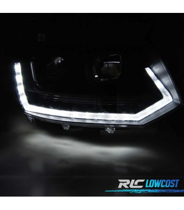 FARI PER VOLKSWAGEN VW T5 MULTIVAN CARAVELLE 10-15 LOOK T6 DRL LED NERO