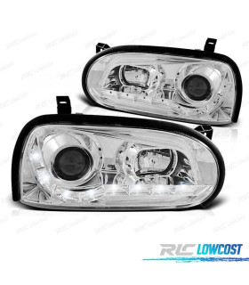 FARI VOLKSWAGEN VW GOLF MK3 91-97 LUCE DIURNA LED CROMATI
