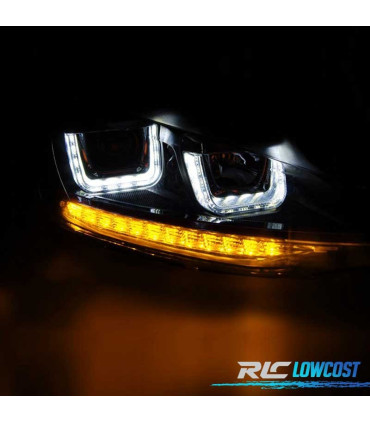 FARI VOLKSWAGEN VW GOLF 7 12-17 U-TYPE DRL DINAMICI NERO